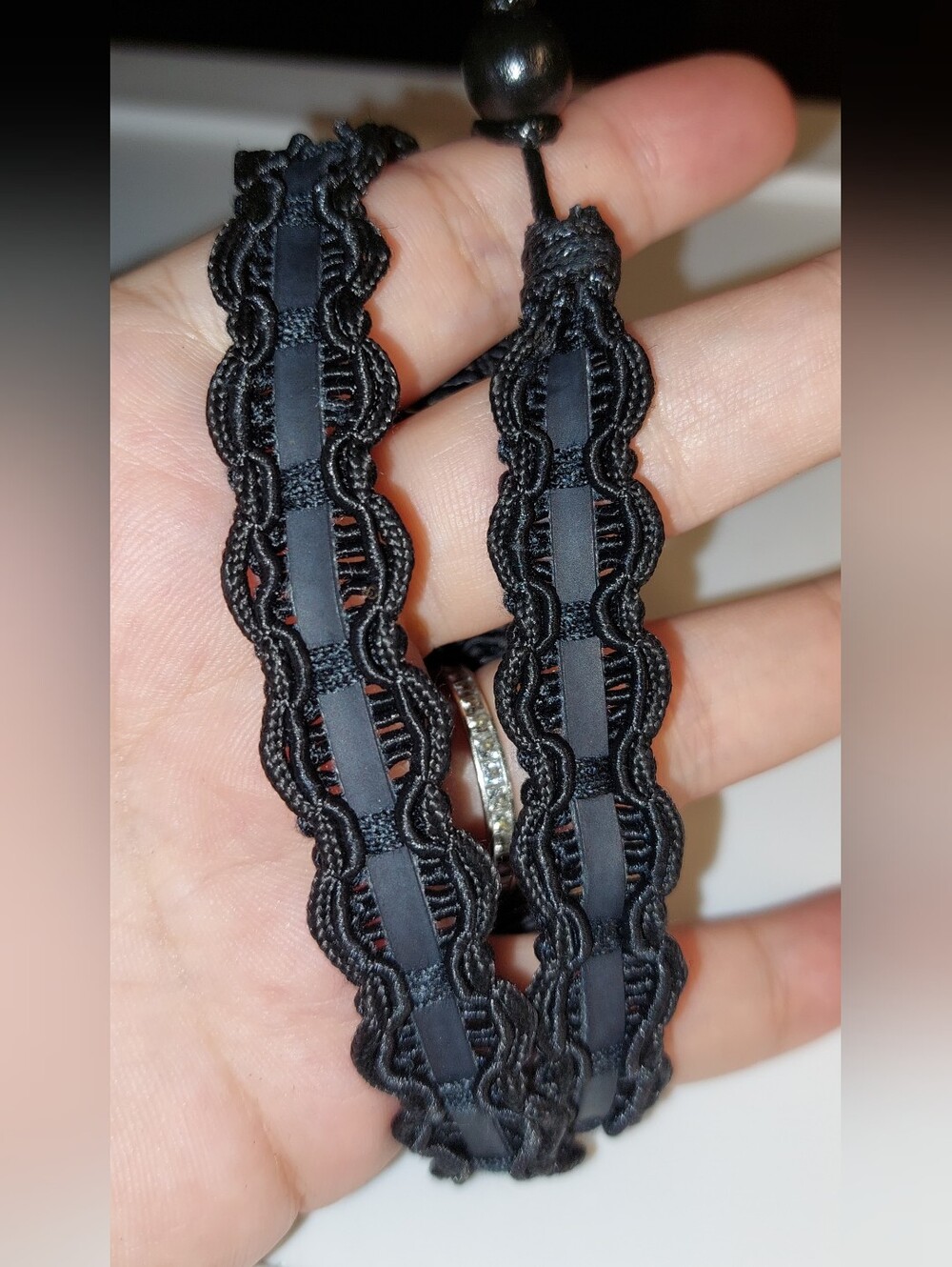 Black Lace-Trim Adjustable Choker Women Jewelry